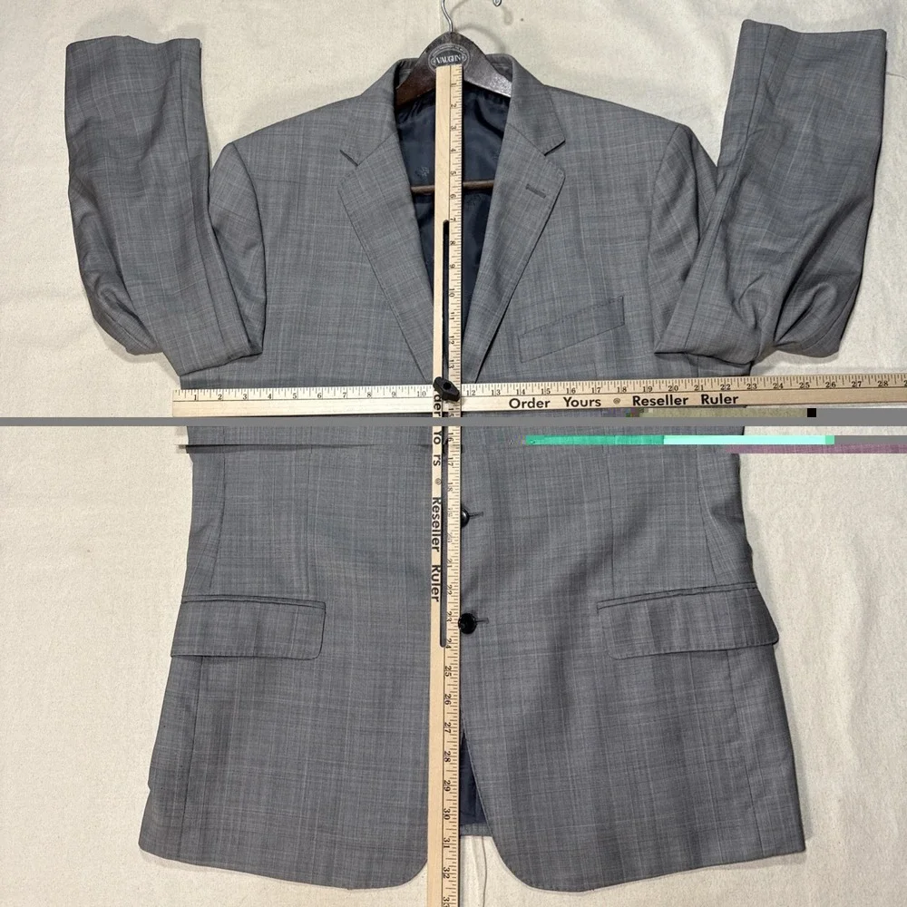 Jos A Bank Reserve Blazer Mens 46 Grey Lanificio di Fabio Super 120s Wool Italy